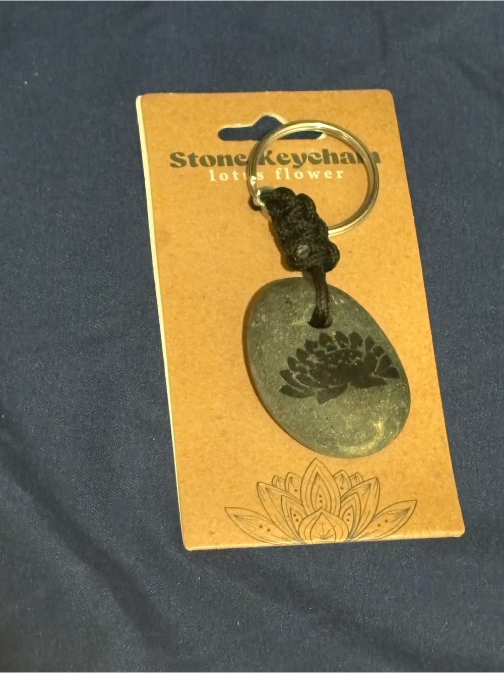 Stone Keychain Lotus Flower - Picture 1 of 2